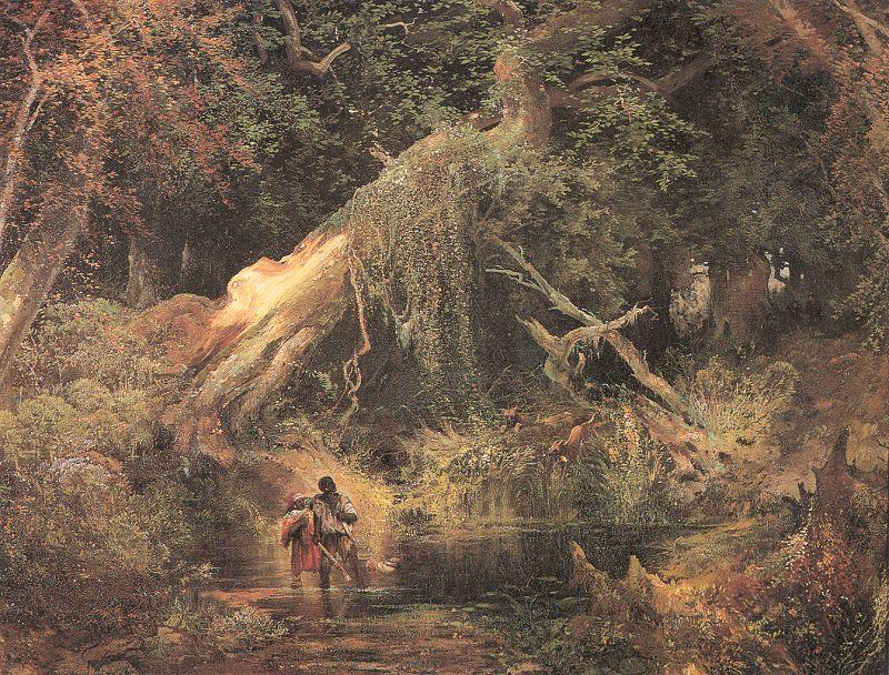 Moran, Thomas Slaves Escaping Through the Swamp oil painting image